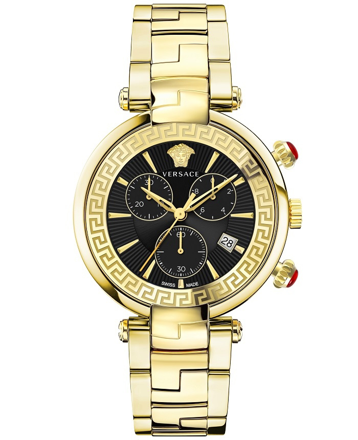 Versace Revive Roloi Xronogafos Batarias me Xruso Metalliko Brasele VE2M00621