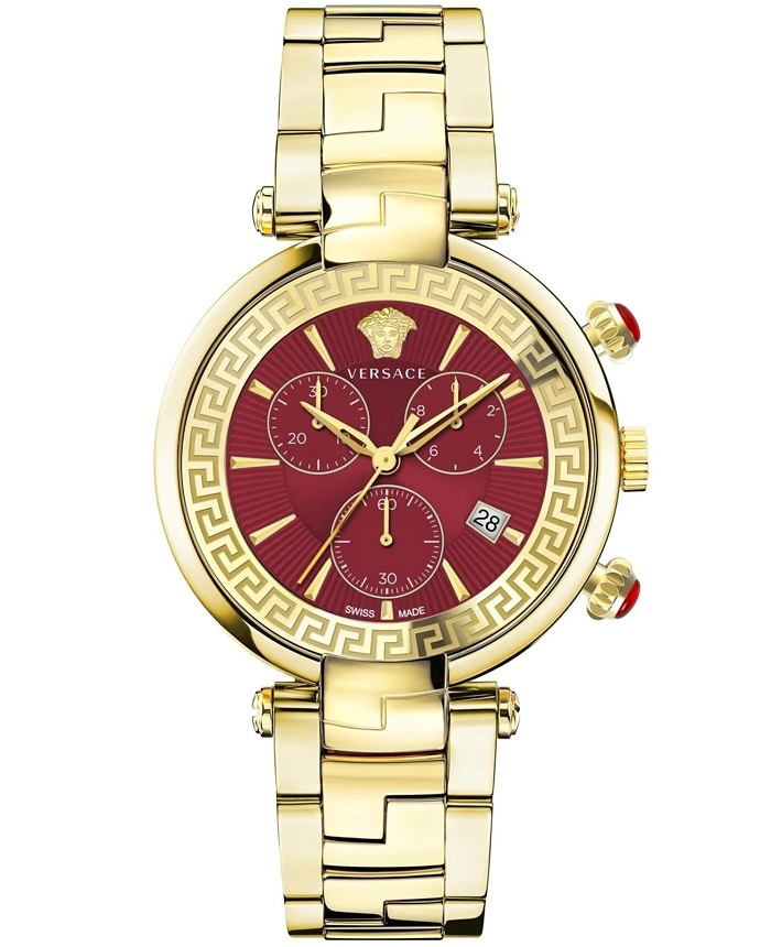 Versace Revive Roloi Xronogafos Batarias me Xruso Metalliko Brasele VE2M00721