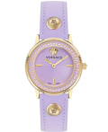 Versace V-Tribute Roloi Batarias me Mob Dermatino Louraki VE2P00322