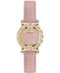 Versace Greca Glam Roloi Batarias me Roz Dermatino Louraki VE2Q00222