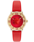 Versace La Medusa Roloi Batarias me Kokkino Dermatino Louraki VE2R00722