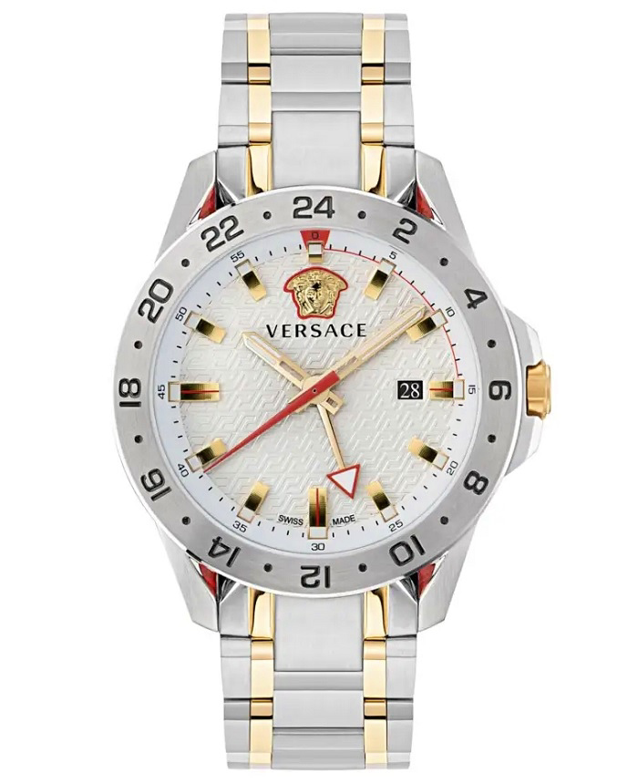 Versace Sport Tech GMT Roloi Batarias me Xruso / Asimi Metalliko Brasele VE2W00322