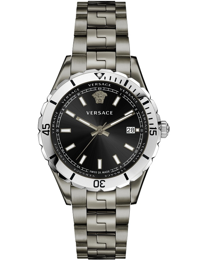 Versace Hellenyium Roloi Batarias me Ggri Metalliko Brasele VE3A00620