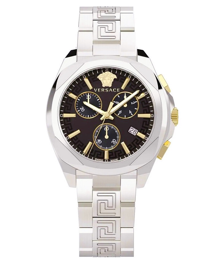Versace Chrono Lady Roloi Xronogafos Batarias me Asimi Metalliko Brasele VE3CA0423
