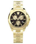 Versace Chrono Lady Roloi Xronogafos Batarias me Xruso Metalliko Brasele VE3CA0723