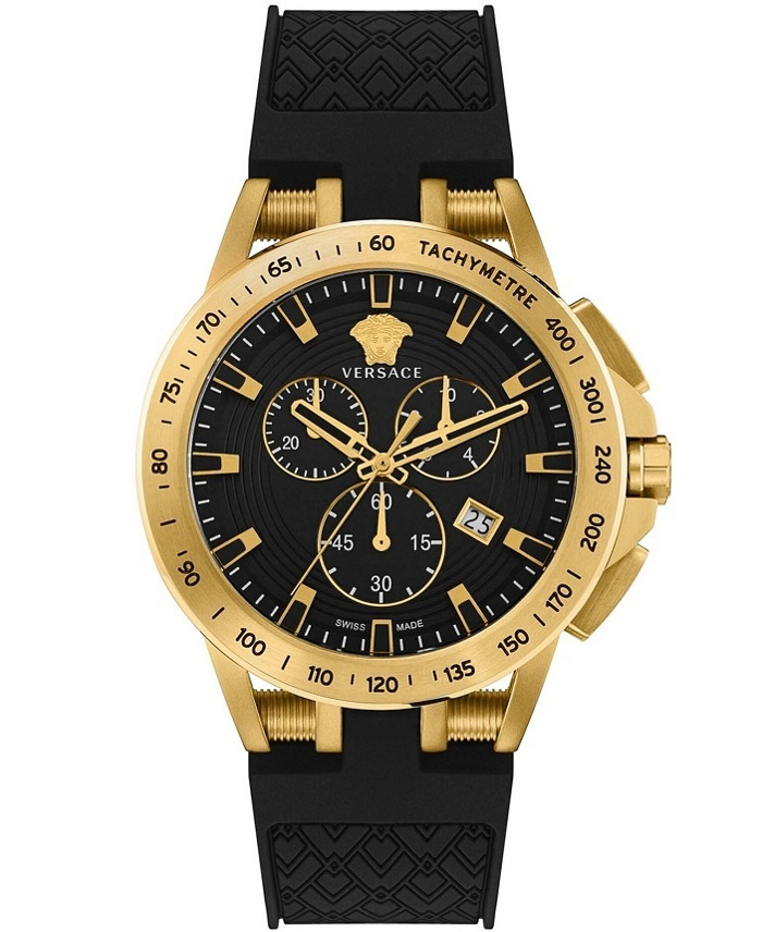 Versace New Sport Tech Roloi Xronogafos Batarias me Mavro Kaoutsouk Louraki VE3E00321