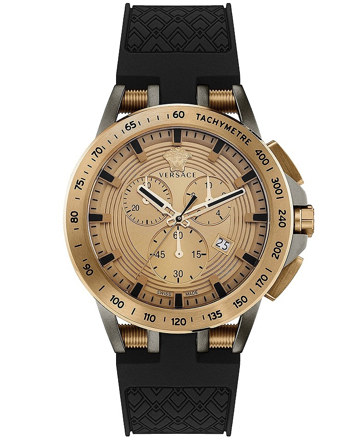 Versace Sport Tech Roloi Xronogafos Batarias me Mavro Kaoutsouk Louraki VE3E00421