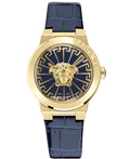 Versace Medusa Infinite Roloi Batarias me Ble Dermatino Louraki VE3F00122