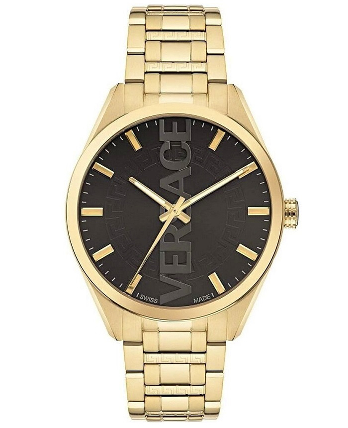 Versace V-Vertical Roloi Batarias me Xruso Metalliko Brasele VE3H00622