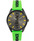 Versace V-Vertical Roloi Batarias me Prasino Kaoutsouk Louraki VE3H00923