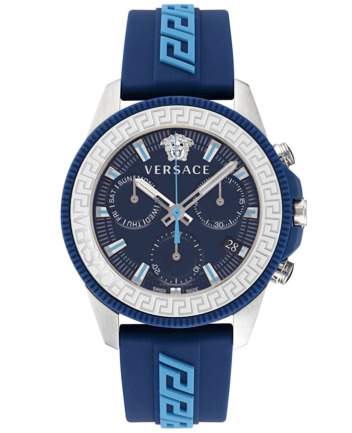 Versace Greca Action Roloi Xronogafos Batarias me Ble Kaoutsouk Louraki VE3J00122