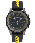 Versace Greca Action Roloi Xronogafos Batarias me Mavro Kaoutsouk Louraki VE3J00322