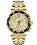 Versace Greca Roloi Xronogafos Batarias me Xruso Metalliko Brasele VE3L00622