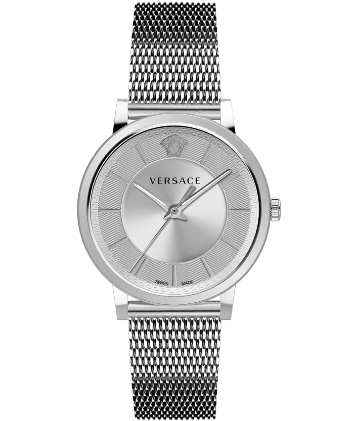 Versace V-Circle Gent Roloi Batarias me Asimi Metalliko Brasele VE5A00420
