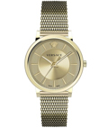 Versace V-Circle Roloi Batarias me Xruso Metalliko Brasele VE5A00720