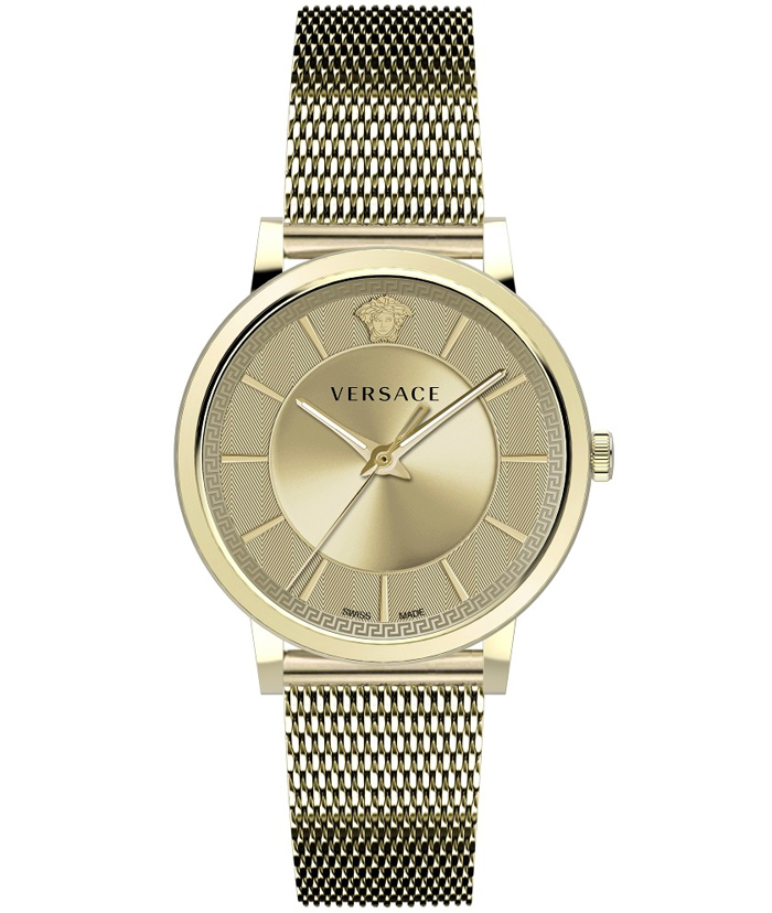 Versace V-Circle Roloi Batarias me Xruso Metalliko Brasele VE5A00720