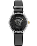 Versace Medusa Alchemy Roloi Batarias me Mavro Dermatino Louraki VE6F00123