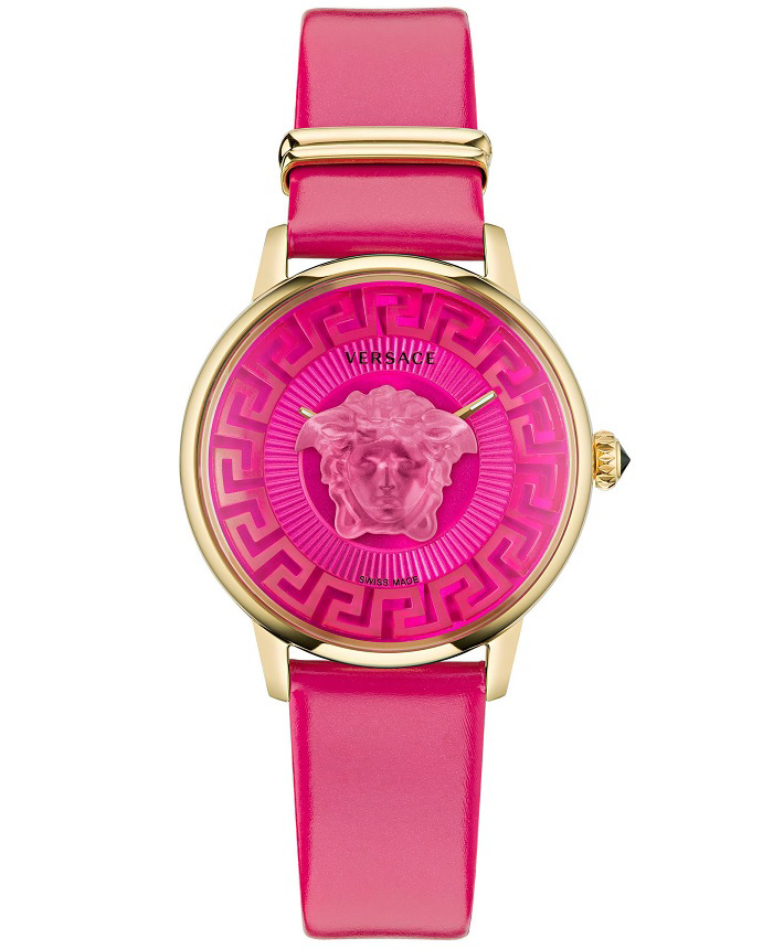 Versace Medusa Alchemy Roloi Batarias me Roz Dermatino Louraki VE6F00323