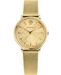 Versace V-Circle Roloi Batarias me Xruso Metalliko Brasele VE8100619