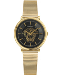 Versace V-Circle Roloi Batarias me Xruso Metalliko Brasele VE8102119