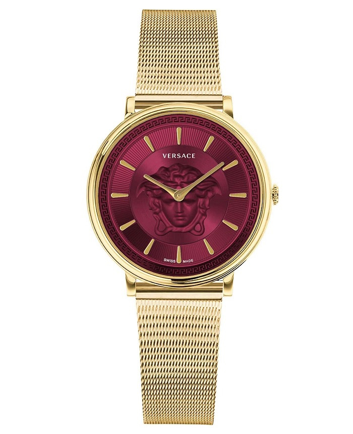 Versace V-Circle Roloi Batarias me Xruso Metalliko Brasele VE8102419