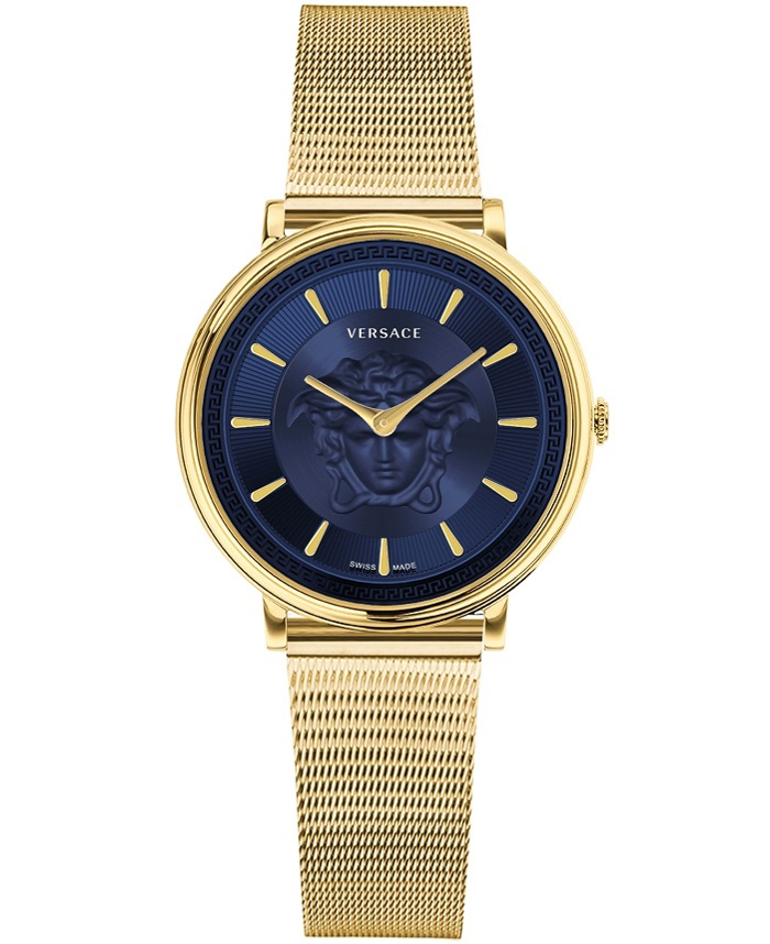 Versace V-Circle Roloi Batarias me Xruso Metalliko Brasele VE8104021