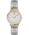 Versace V-Circle Roloi Batarias me Asimi Metalliko Brasele VE8104922