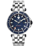 Versace V-Race Diver Roloi Batarias me Asimi Metalliko Brasele VEAK00418