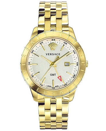 Versace Univers GMT Ρολόι Μπαταρίας με Χρυσό Μεταλλικό Μπρασελέ VEBK00518