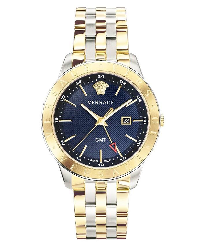 Versace Univers GMT Roloi Batarias me Xruso / Asimi Metalliko Brasele VEBK01019