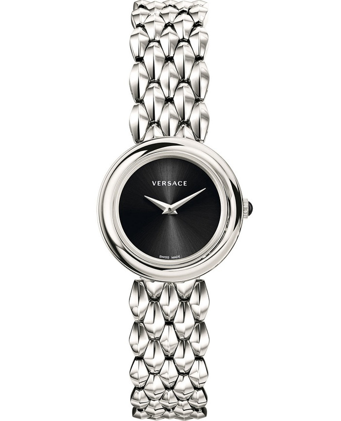 Versace V-Flare Roloi Batarias me Asimi Metalliko Brasele VEBN00618