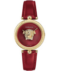 Versace Palazzo Empire Roloi Batarias me Kokkino Dermatino Louraki VECQ00418