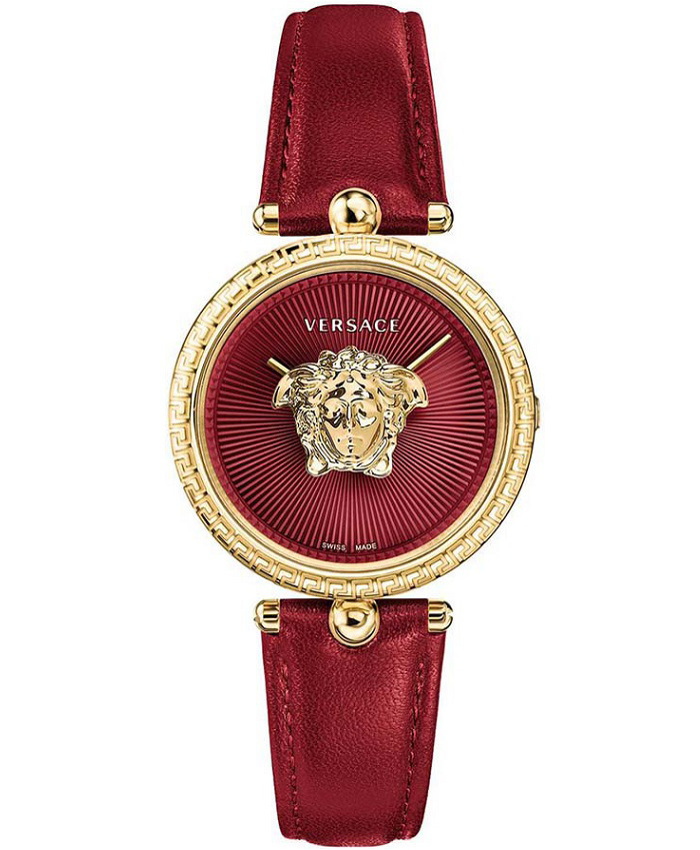 Versace Palazzo Empire Roloi Batarias me Kokkino Dermatino Louraki VECQ00418