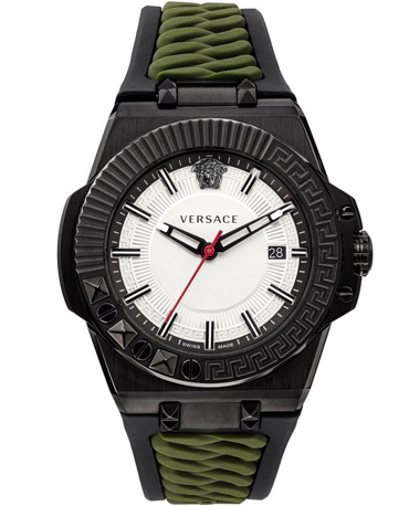 Versace Chain Reaction Ρολόι Μπαταρίας με Πράσινο Καουτσούκ Λουράκι VEDY00419