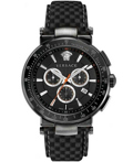 Versace Mystique Sport Roloi Xronogafos Batarias me Mavro Dermatino Louraki VEFG02020