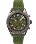 Versace V-Chrono Roloi Xronogafos Batarias me Prasino Kaoutsouk Louraki VEHB00319