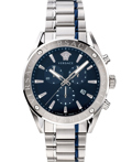 Versace V-Chrono Roloi Xronogafos Batarias me Asimi Metalliko Brasele VEHB00519