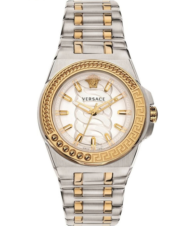Versace Chain Reaction Roloi Batarias me Xruso / Asimi  Metalliko Brasele VEHD00420