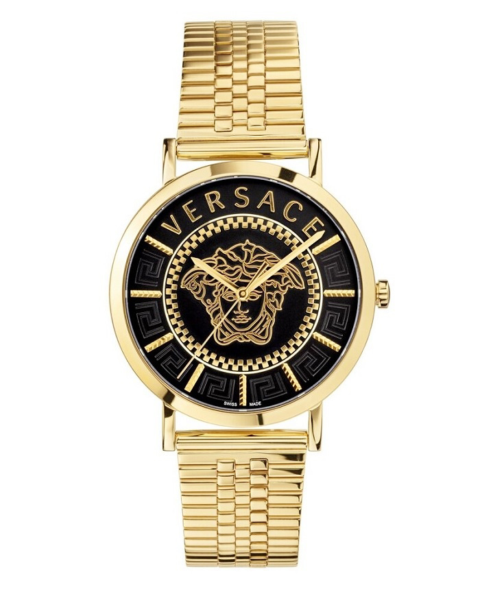 Versace V-Essential Roloi Batarias me Xruso Metalliko Brasele VEJ400521