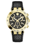Versace Bold Roloi Xronogafos Batarias me Mavro Dermatino Louraki VEJB00422