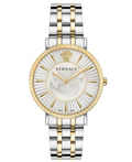 Versace V-Eternal Lady Roloi Batarias me Xruso / Asimi Metalliko Brasele VEJL00622