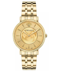 Versace V-Eternal Lady Roloi Batarias me Xruso Metalliko Brasele VEJL00822