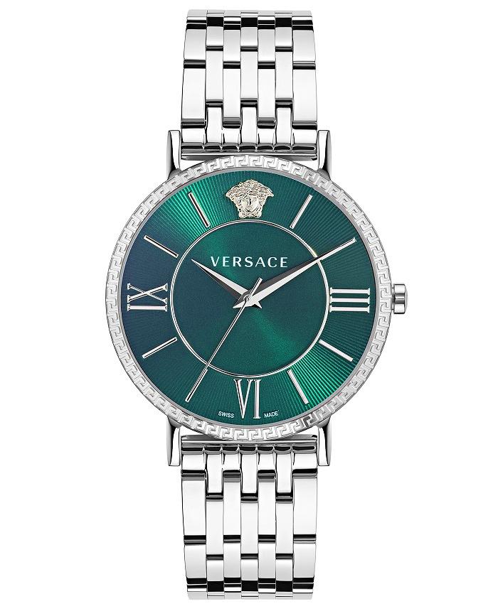 Versace V-Eternal Gent Roloi Batarias me Asimi Metalliko Brasele VEKA00522