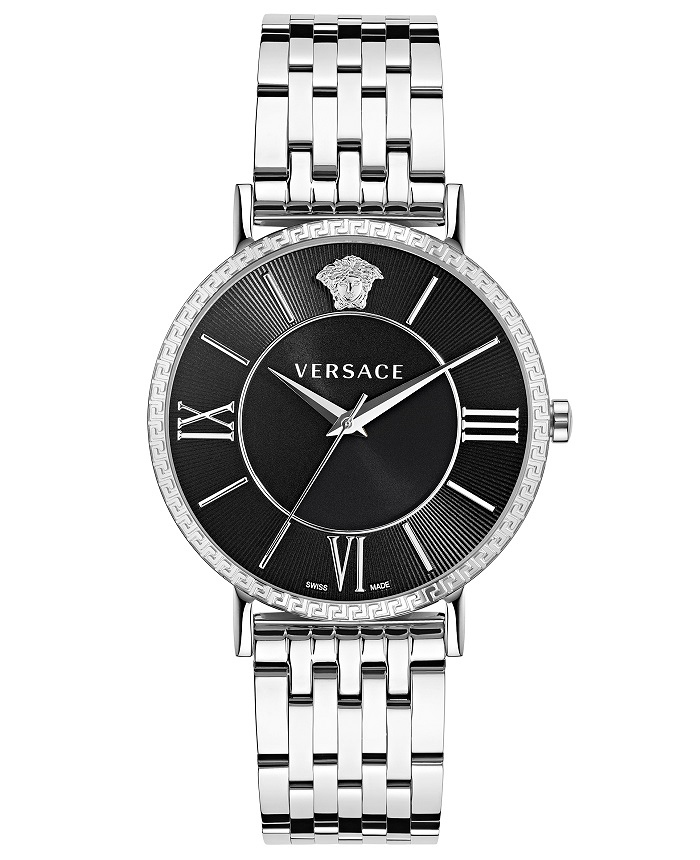 Versace V-Eternal Gent Roloi Batarias me Asimi Metalliko Brasele VEKA00622