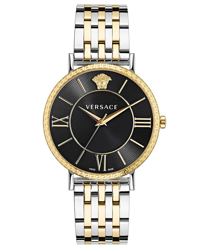 Versace V-Eternal Gent Roloi Batarias me Xruso / Asimi Metalliko Brasele VEKA00822