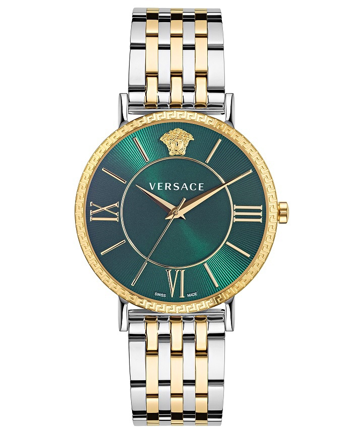 Versace V-Eternal Gent Roloi Batarias me Xruso / Asimi Metalliko Brasele VEKA00922
