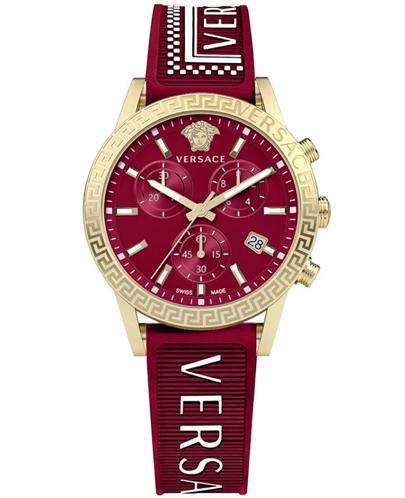 Versace Sport Tech Lady Ρολόι Χρονογράφος Μπαταρίας με Κόκκινο Καουτσούκ Λουράκι VEKB00322