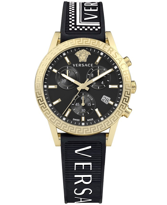 Versace Sport Tech Roloi Xronogafos Batarias me Mavro Kaoutsouk Louraki VEKB00422