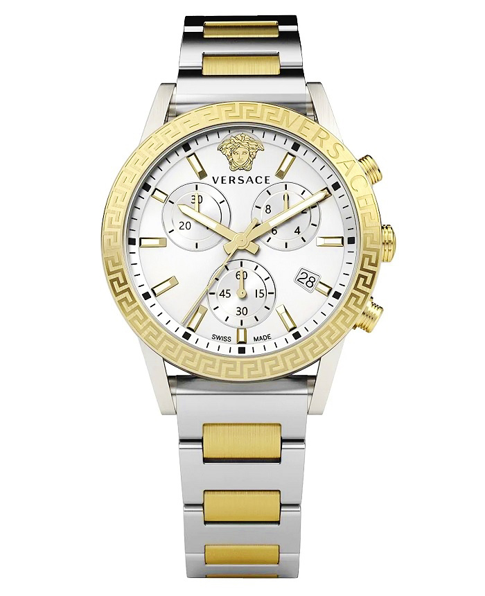 Versace Sport Tech Roloi Xronogafos Batarias me Xruso / Asimi Metalliko Brasele VEKB00622