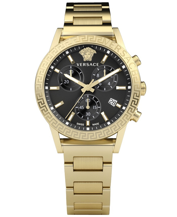 Versace Sport Tech Roloi Xronogafos Batarias me Xruso Metalliko Brasele VEKB00822